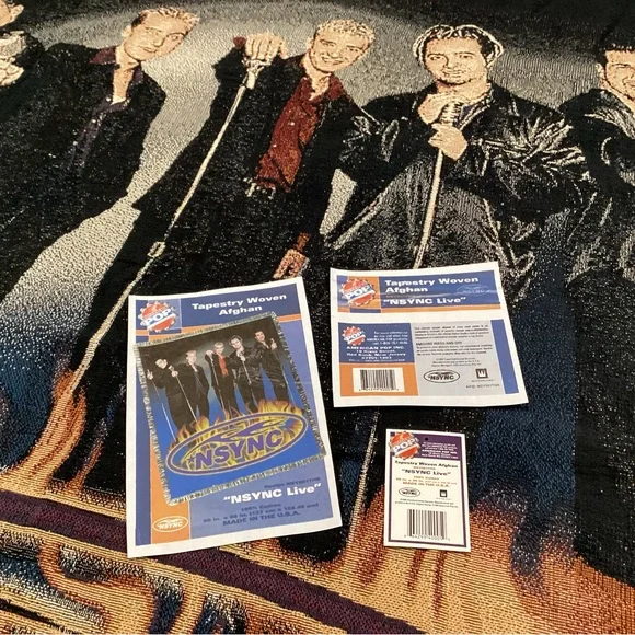 🔵 Vintage & New “NSYNC Live" Throw Blanket Afghan - Highly Collectible - Rare - Picture 3 of 9